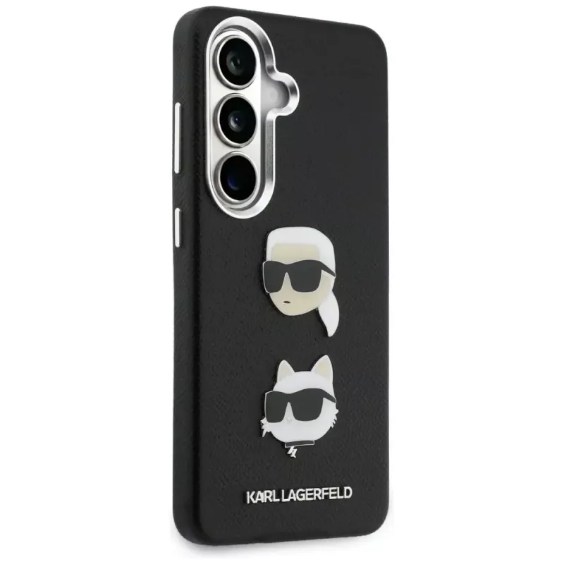 KARL LAGERFELD Saffiano DoubleHeads Metal puzdro pre Samsung Galaxy S26, čierna