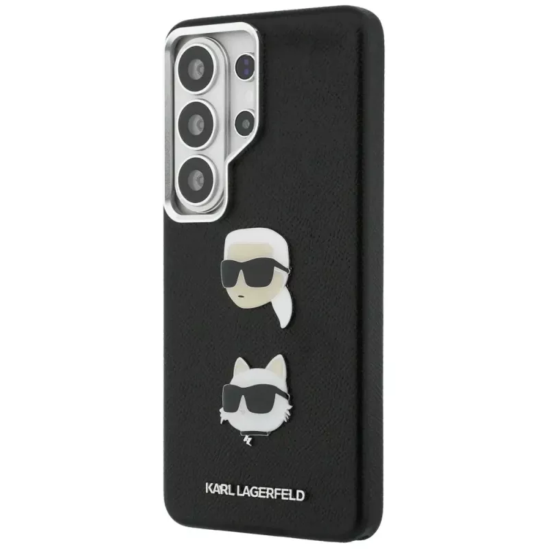 Karl Lagerfeld Saffiano Double Heads Metal puzdro pre Samsung Galaxy S26 Ultra čierna