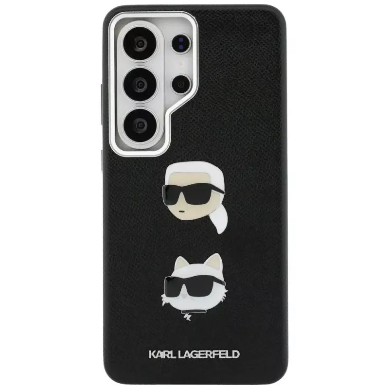 Karl Lagerfeld Saffiano Double Heads Metal puzdro pre Samsung Galaxy S26 Ultra čierna