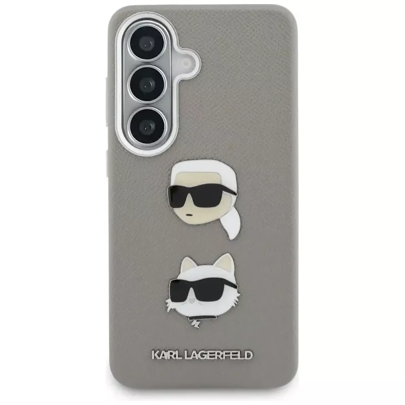 Karl Lagerfeld Saffiano DoubleHeads Metal puzdro pre Samsung Galaxy S26 strieborná
