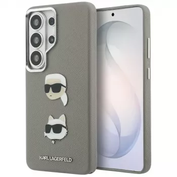 Karl Lagerfeld Saffiano DoubleHeads Metal puzdro pre Samsung Galaxy S26 Ultra strieborná