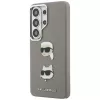 Karl Lagerfeld Saffiano DoubleHeads Metal puzdro pre Samsung Galaxy S26 Ultra strieborná