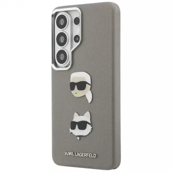 Karl Lagerfeld Saffiano DoubleHeads Metal puzdro pre Samsung Galaxy S26 Ultra strieborná