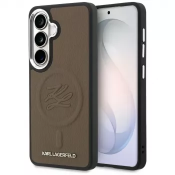 KARL LAGERFELD Embossed Ring Initials MagSafe puzdro pre Samsung Galaxy S26+ hnedá