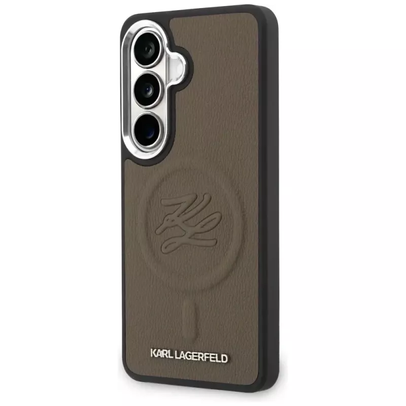KARL LAGERFELD Embossed Ring Initials MagSafe puzdro pre Samsung Galaxy S26+ hnedá