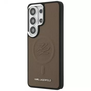 KARL LAGERFELD Embossed Ring Initials MagSafe puzdro pre Samsung Galaxy S26 Ultra, hnedá