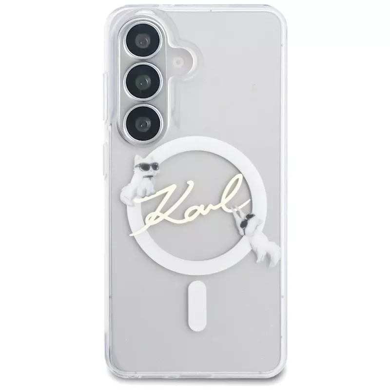 KARL LAGERFELD IML KC Script MagSafe puzdro pre Samsung Galaxy S26, transparentná