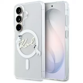 KARL LAGERFELD IML KC Script MagSafe puzdro pre Samsung Galaxy S26+ transparentná