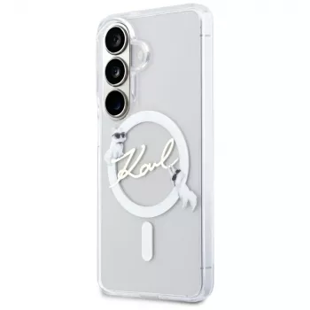 KARL LAGERFELD IML KC Script MagSafe puzdro pre Samsung Galaxy S26+ transparentná