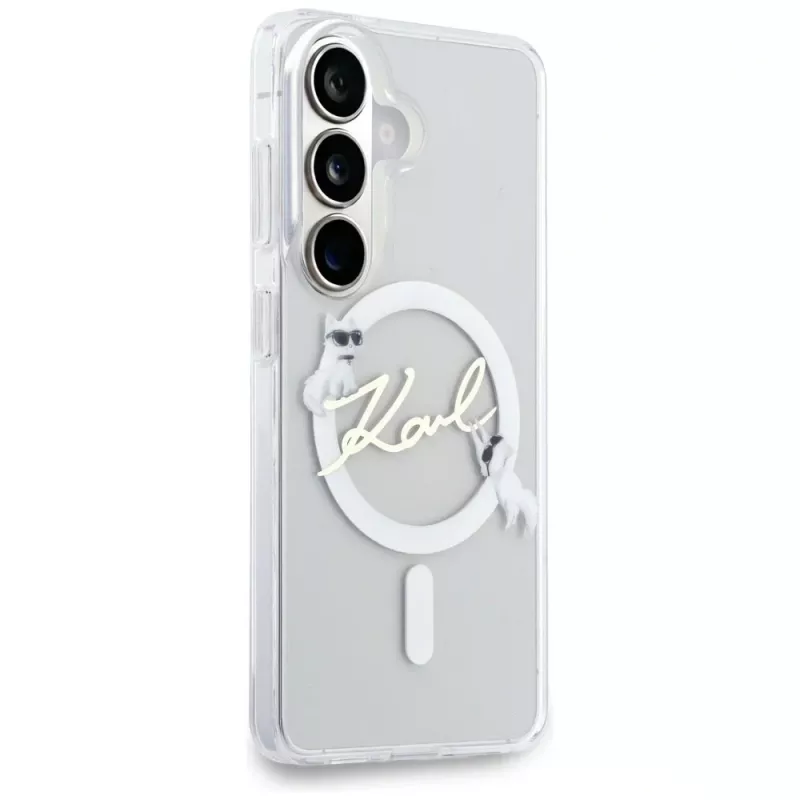 KARL LAGERFELD IML KC Script MagSafe puzdro pre Samsung Galaxy S26+ transparentná