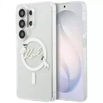 Karl Lagerfeld IML KC Script MagSafe puzdro pre Samsung Galaxy S26 Ultra (transparentná)