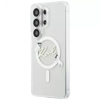 Karl Lagerfeld IML KC Script MagSafe puzdro pre Samsung Galaxy S26 Ultra (transparentná)