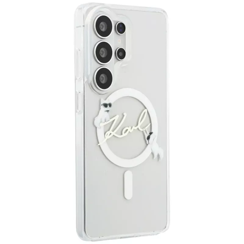 Karl Lagerfeld IML KC Script MagSafe puzdro pre Samsung Galaxy S26 Ultra (transparentná)
