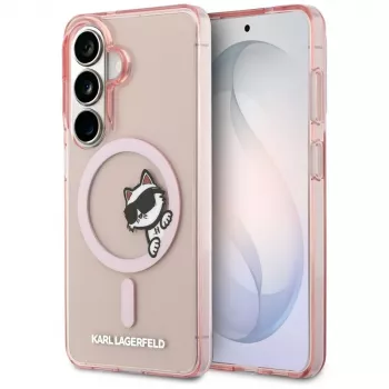 Karl Lagerfeld IML Peekaboo Choupette MagSafe puzdro pre Samsung Galaxy S26 - ružová