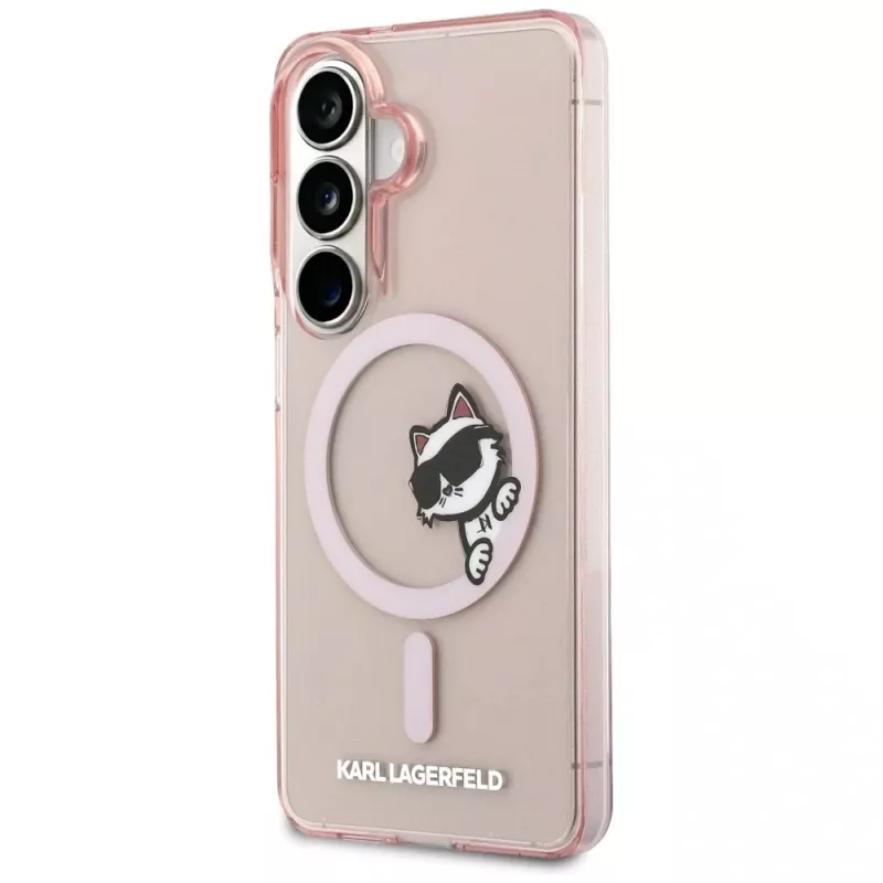 Karl Lagerfeld IML Peekaboo Choupette MagSafe puzdro pre Samsung Galaxy S26 - ružová