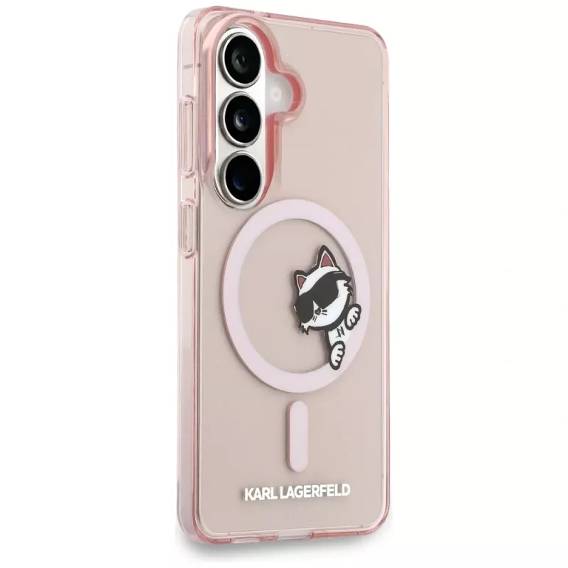 Karl Lagerfeld IML Peekaboo Choupette MagSafe puzdro pre Samsung Galaxy S26 - ružová