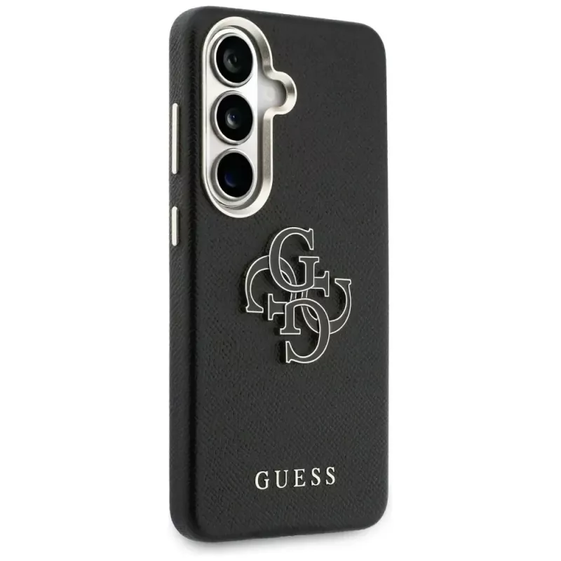 Guess Grained Big 4G Metal Logo puzdro pre Samsung Galaxy S26 - čierna