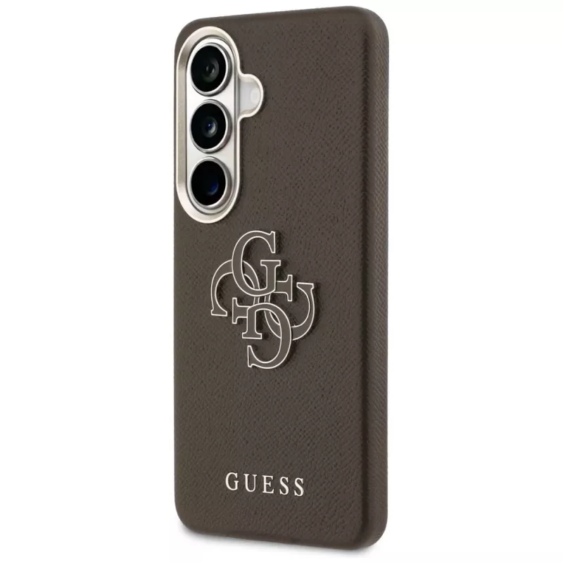 Guess Grained Big 4G Metal Logo puzdro pre Samsung Galaxy S26+ hnedá