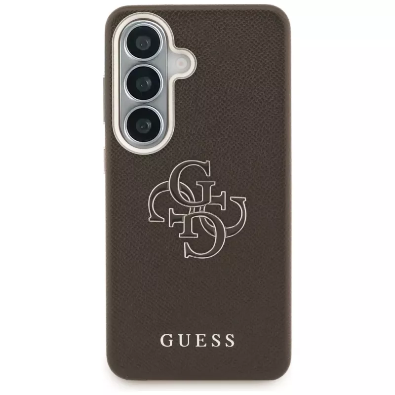 Guess Grained Big 4G Metal Logo puzdro pre Samsung Galaxy S26+ hnedá