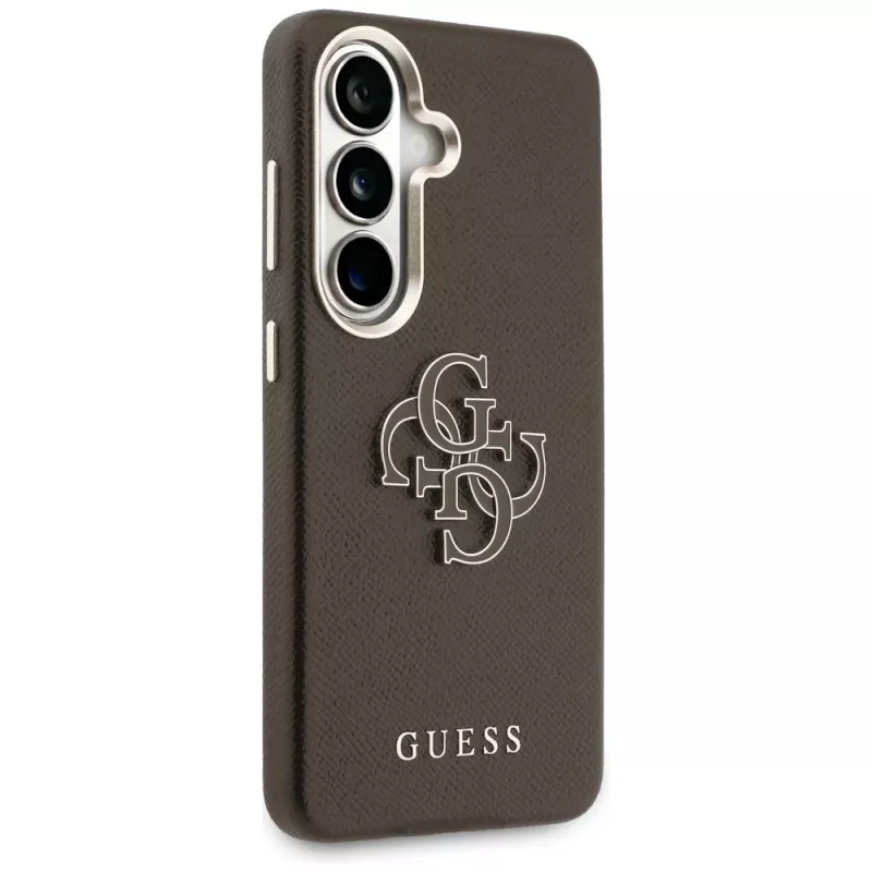 Guess Grained Big 4G Metal Logo puzdro pre Samsung Galaxy S26+ hnedá