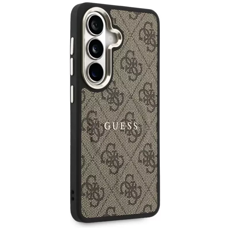 Guess 4G Embossed Ring MagSafe puzdro pre Samsung Galaxy S26+ (hnedá)