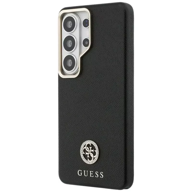 Guess Rhinestone Round Logo MagSafe puzdro pre Samsung Galaxy S26 Ultra, čierne