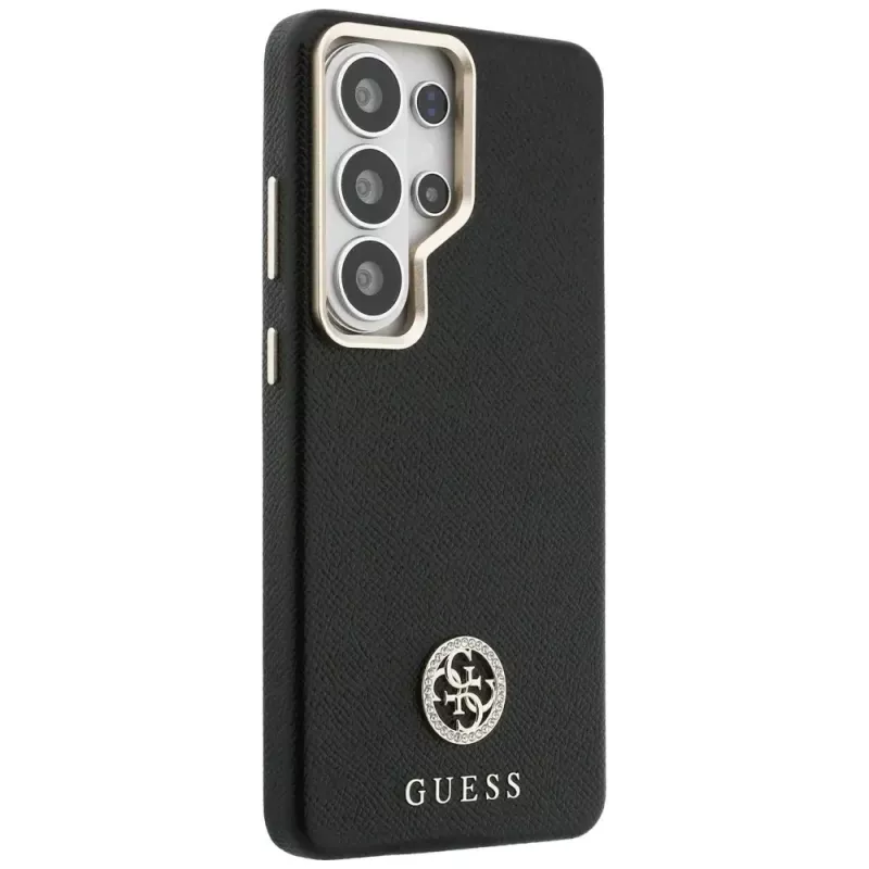 Guess Rhinestone Round Logo MagSafe puzdro pre Samsung Galaxy S26 Ultra, čierne