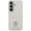 Guess Rhinestone Round Logo MagSafe puzdro pre Samsung Galaxy S26 béžové