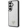 Guess Fixed Glitter Triangle MagSafe puzdro pre Samsung Galaxy S26 - strieborné