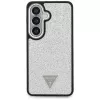 Guess Fixed Glitter Triangle MagSafe puzdro pre Samsung Galaxy S26 - strieborné