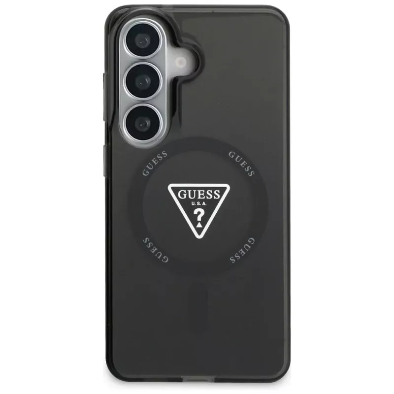 Guess IML Gradient Triangle MagSafe puzdro pre Samsung Galaxy S26 - čierne