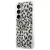 Guess IML Leopard Print Triangle MagSafe puzdro pre Samsung Galaxy S26, čierne