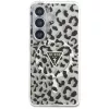 Guess IML Leopard Print Triangle MagSafe puzdro pre Samsung Galaxy S26, čierne