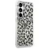 Guess IML Leopard Print Triangle MagSafe puzdro pre Samsung Galaxy S26, čierne