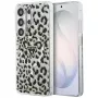 Guess IML Leopard Print Triangle MagSafe puzdro pre Samsung Galaxy S26 Ultra (čierne)