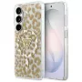 Guess IML Leopard Print Triangle MagSafe puzdro pre Samsung Galaxy S26 (hnedé)