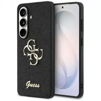 Guess Fixed Glitter Big 4G Metal Logo puzdro pre Samsung Galaxy S26 (čierne)