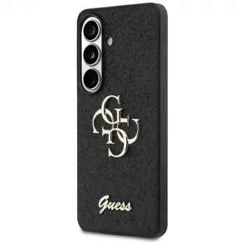 Guess Fixed Glitter Big 4G Metal Logo puzdro pre Samsung Galaxy S26 (čierne)