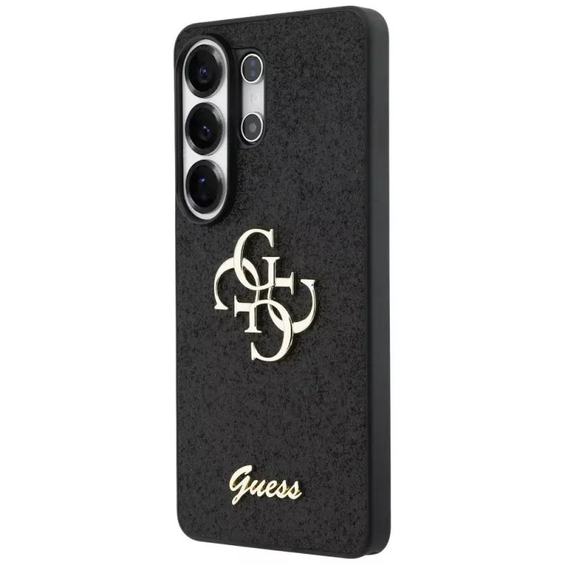 Guess Fixed Glitter Big 4G Metal Logo puzdro pre Samsung Galaxy S26 Ultra (čierne)