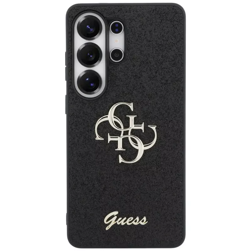 Guess Fixed Glitter Big 4G Metal Logo puzdro pre Samsung Galaxy S26 Ultra (čierne)