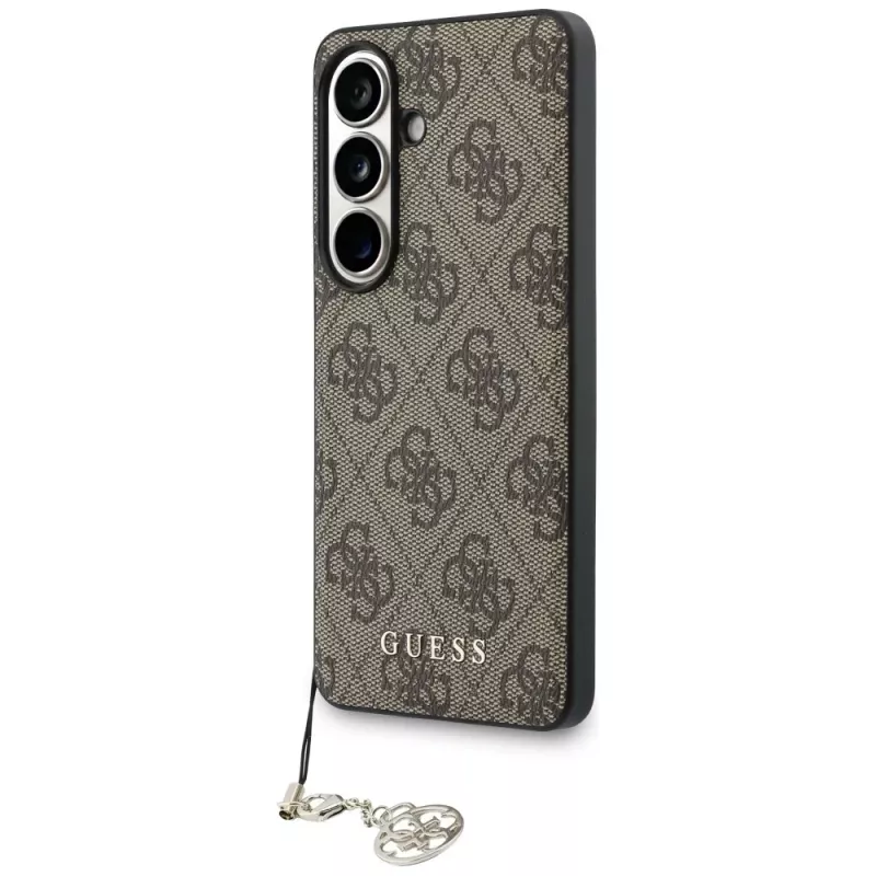 Guess 4G Classic Logo Charm MagSafe puzdro pre Samsung Galaxy S26 (hnedé)