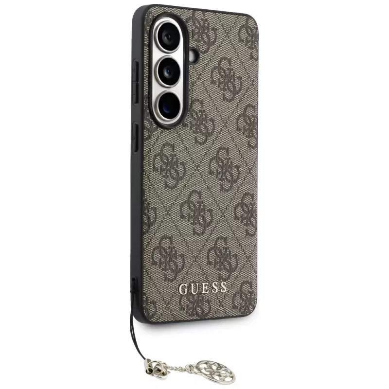Guess 4G Classic Logo Charm MagSafe puzdro pre Samsung Galaxy S26 (hnedé)