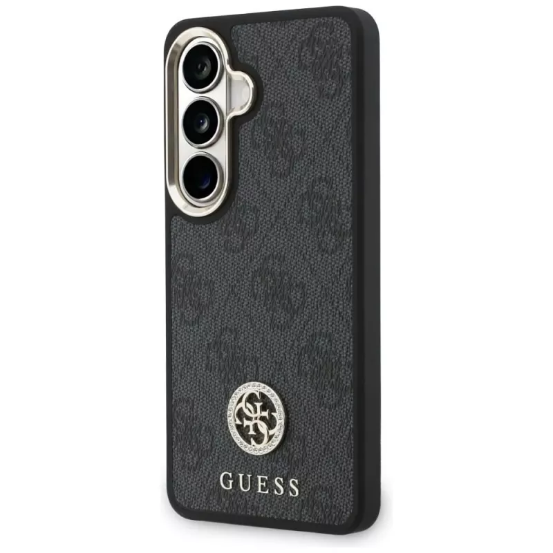 Guess 4G Big Rhinestone Triangle Strap MagSafe sada puzdra na telefón pre Samsung Galaxy S26 - čierna