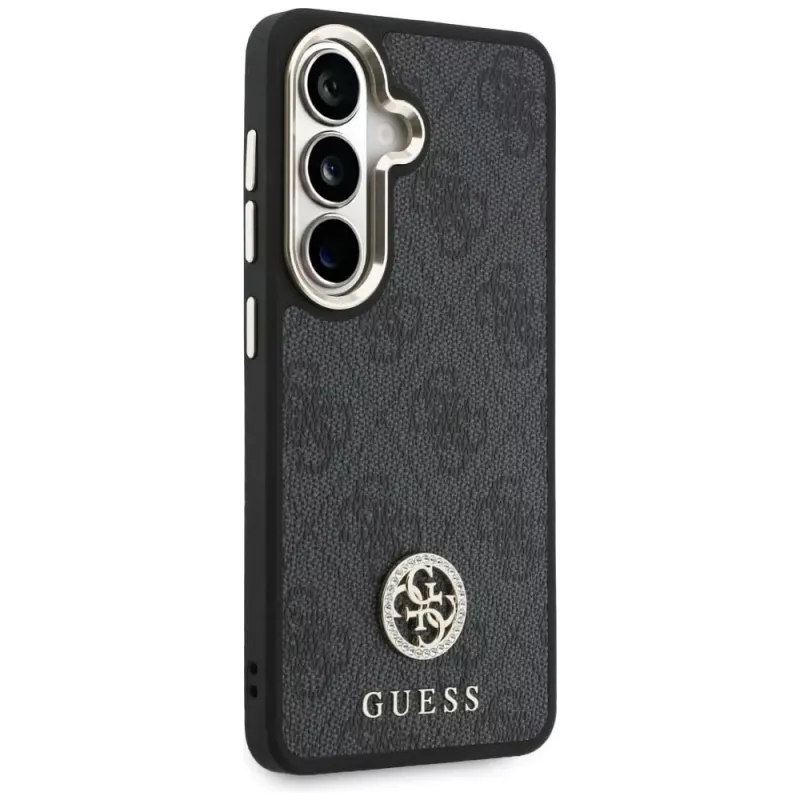 Guess 4G Big Rhinestone Triangle Strap MagSafe sada puzdra na telefón pre Samsung Galaxy S26 - čierna