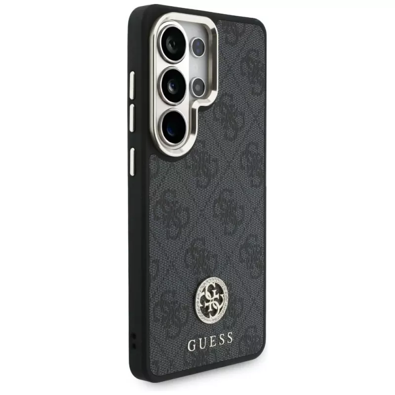 Guess 4G Big Rhinestone Triangle Strap MagSafe sada puzdra pre Samsung Galaxy S26 Ultra - čierna