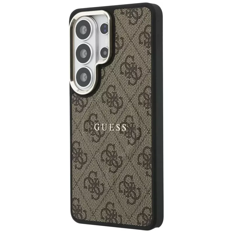 Guess 4G Embossed Ring MagSafe puzdro pre Samsung Galaxy S26 Ultra (hnedé)