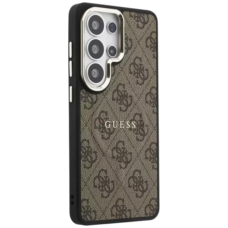 Guess 4G Embossed Ring MagSafe puzdro pre Samsung Galaxy S26 Ultra (hnedé)