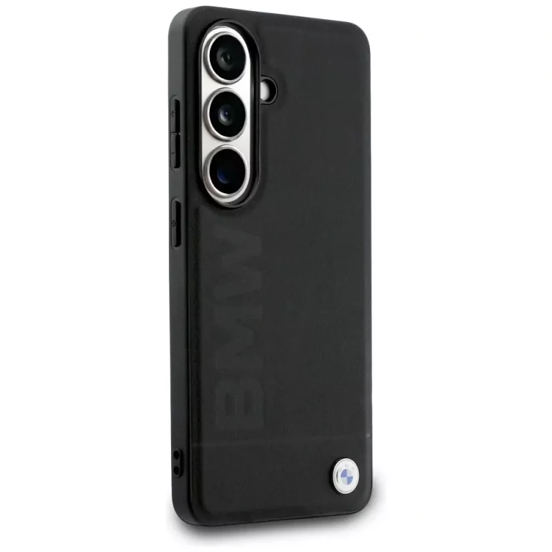 BMW Leather Hot Stamp MagSafe puzdro pre Samsung Galaxy S26+ čierne