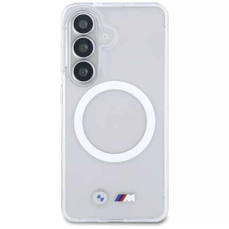 BMW IML Shockproof Metal Logo MagSafe puzdro pre Samsung Galaxy S26 priehľadné