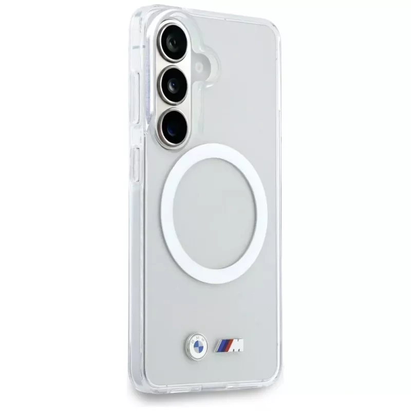 BMW IML Shockproof Metal Logo MagSafe puzdro pre Samsung Galaxy S26 priehľadné